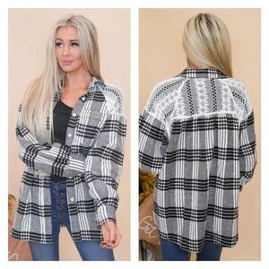 White Birch Black and White Plaid Button-Down Shirt